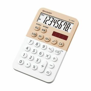 シャープ カラー・デザイン電卓 ミニミニナイスサイズタイプ EL-760R-WX（ホワイト系）×5個