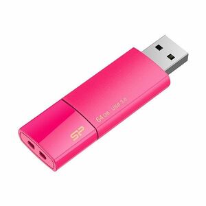 【新品】（まとめ）シリコンパワーUSB2.0フラッシュメモリ Ultima U05 64GB ピンク SP064GBUF2U05V1H 1個【×2セッ