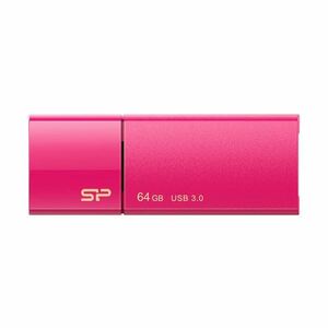 【新品】シリコンパワー USB3.0スライド式フラッシュメモリ 64GB ピンク SP064GBUF3B05V1H 1個