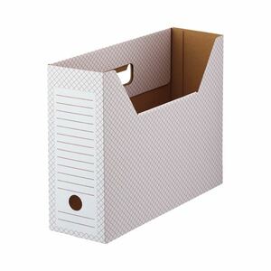 【新品】TANOSEEボックスファイル(ホワイト) A4ヨコ 背幅100mm レッド 1セット(50冊:10冊×5パック)
