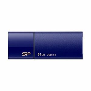 【新品】シリコンパワー USB3.0スライド式フラッシュメモリ 64GB ネイビー SP064GBUF3B05V1D 1個