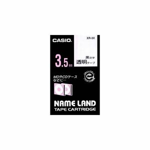 【新品】（まとめ） カシオ CASIO ネームランド NAME LAND スタンダードテープ 3.5mm×8m 透明／黒文字 XR-3X 1個 【×5