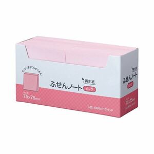 【新品】(まとめ) スガタ ふせん ノート 75×75mm ピンク P7575PK 1セット(30冊：10冊×3パック) 【×2セット】