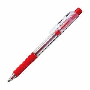【新品】（まとめ） TANOSEE ノック式油性ボールペン ロング芯タイプ 0.5mm 赤 1本 【×60セット】