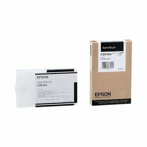 【新品】（まとめ） エプソン EPSON PX-P／K3インクカートリッジ フォトブラック 110ml ICBK36A 1個 【×6セット】