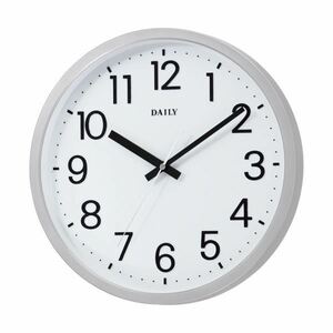 【新品】(まとめ) デイリー クオーツ掛時計 フラットフェイスDN シルバーメタリック(文字盤：ホワイト) 4KGA06DN19 1台 【×2セット】