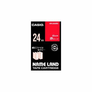 【新品】（まとめ） カシオ CASIO ネームランド NAME LAND スタンダードテープ 24mm×8m 赤／白文字 XR-24ARD 1個 【×