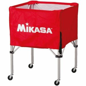 【新品】MIKASA（ミカサ）器具 ボールカゴ 箱型・中（フレーム・幕体・キャリーケース3点セット） レッド 【BCSPS】