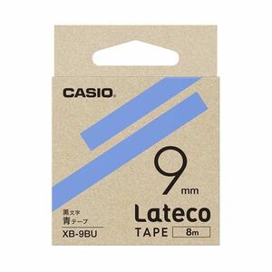 【新品】（まとめ）カシオ計算機 ラテコ専用テープXB-9BU 青に黒文字（×30セット）