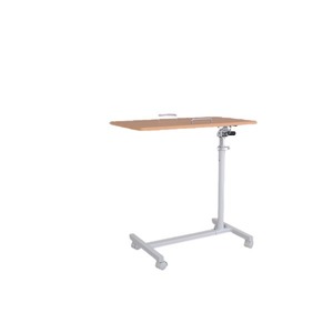 【新品】ミニテーブル サイドテーブル 約幅60cm ナチュラル キャスター 高さ調節 角度調整機能 マルチテーブル 組立式 リビング