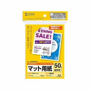 【新品】(まとめ)サンワサプライ マルチはがきサイズカード・標準 JP-MT01HKN【×10セット】