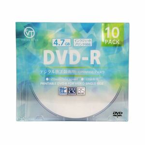 【新品】(まとめ)VERTEX DVD-R(Video with CPRM) 1回録画用 120分 1-16倍速 10P インクジェットプリンタ対応(