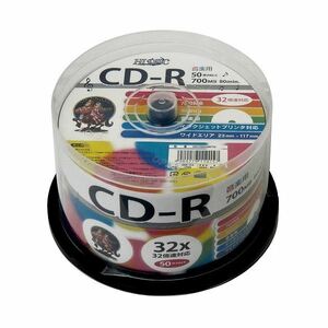 【新品】(まとめ)HI DISC CD-R 700MB 50枚スピンドル 音楽用 32倍速対応 白ワイドプリンタブル HDCR80GMP50【×5セッ