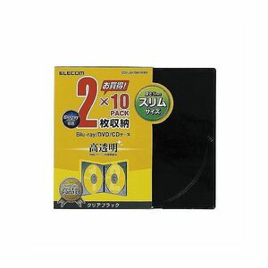 【新品】(まとめ)エレコム Blu-ray/DVD/CDケース(スリム/PS/2枚収納) CCD-JSCSW10CBK【×10セット】