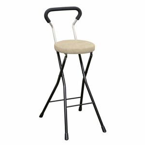 【新品】折りたたみ椅子 【4脚セット アイボリー×ブラック】 幅36cm 日本製 スチールパイプ