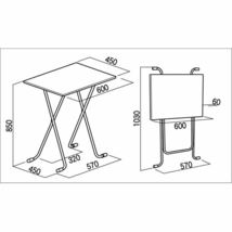 【新品】折りたたみハイテーブル 【角型 ダークブラウン×ブラック】 幅60cm 日本製 木製 スチールパイプ 〔ダイニング リビング〕_画像3