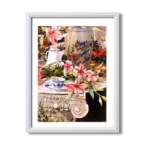 [Nouveau] Cadre de peinture Marilyn Simandl ■ Cadre blanc, peinture de fleurs, peinture de paysage Oiseau chanteur, Logement, intérieur, meubles, intérieur, autres
