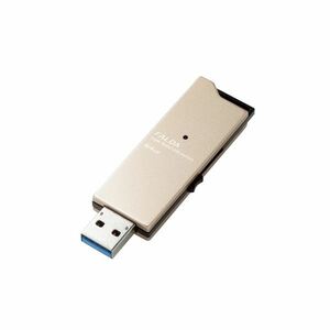 【新品】エレコム USBメモリー／USB3.0対応／スライド式／高速／DAU／64GB／ゴールド MF-DAU3064GGD