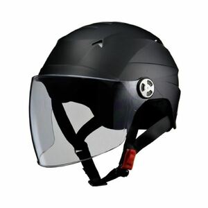【新品】リード工業 （LEAD） シールド付ハーフヘルメット RE40 マット／BK フリー
