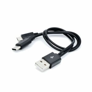 【新品】（まとめ）日本トラストテクノロジー microUSB＆TypeC 2台同時充電対応ケーブル （ブラック） JSC-010BK【×5セット】