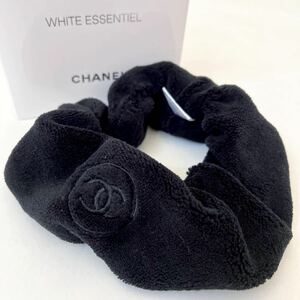 新品未使用 シャネル CHANEL ノベルティ 箱付き ヘアアクセ ヘアバンド ブラック シュシュ ロゴ