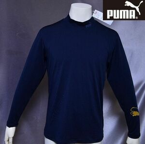 新品 LL 175-185 プーマ ゴルフ PUMA GOLF　インナー コンプレッション ハイネックシャツ 黒金 長袖 