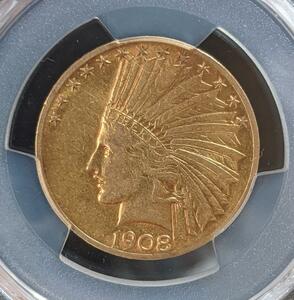 1908年 アメリカ 10ドル金貨 インディアン PCGS AU50 アンティークコイン 米国 ヴィンテージ