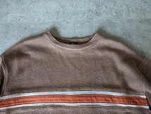 希少!! OLD STUSSY ライン ニットトレーナー ブラウン オレンジ 紺タグ アーカイブ USA製 アメリカ レア 初期 ヴィンテージ 80s 90s _画像4