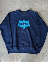 OLD STUSSY BATMAN ネイビー 紺 M ステューシー ヴィンテージ 90s アーカイブ スウェット トレーナー バットマン レア アメリカ_画像1