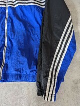 90s adidas ナイロン ジャケット ジャージ XL 青 黒 ヴィンテージ USA フランス イギリス 英国 80s 初期 ウインドブレーカー_画像2