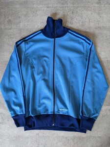 オリジナル 西ドイツ製 80s adidas トラックジャケット ヴィンテージ 水色 ネイビー 紺 ジャージ 60s 70s 初期 ATP フランス イギリス 英国