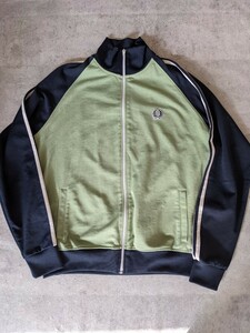 ヴィンテージ FRED PERRY トラックジャケット L セージ 黒 ヴィンテージ イギリス 英国 ジャージ アーカイブ ポルトガル製 レア 80s 90s