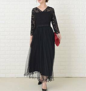 新品未使用　定価¥8778 Lace Ladies 結婚式ドレス　パーティードレス チュールドレス　七分袖チュールワンピ　M