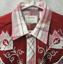 H BAR C VINTAGE WESTERN SHIRT MADE IN USA （ HBARC ヴィンテージ ウエスタン シャツ チェック柄 レア DUKE 刺繍_画像2