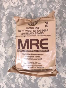 MREレーション MENU -24 2024年4月検品 米軍 ミリ飯 ミリメシ 戦闘糧食 非常食 備蓄 保存食 防災 車中泊 キャンプ サバゲ 送料無料