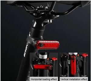 送料無料　未使用品　自転車 テールライト USB充電LEDライト 防水点滅サイクルライト 4点灯モード セーフティーライト 簡単装着