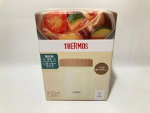 未使用品 送料無料【k0820】THERMOS サーモス 真空断熱スープジャー 400ml JBT-401 ステンレス クリームホワイト 定価5,500円_画像2