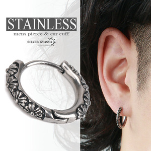  stainless steel Cross 10 character . pattern Smart hoop earrings one-side ear for allergy correspondence 18G