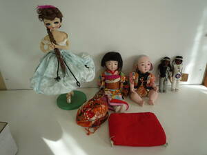 【5-11-14-9Ma】 フランス人形 日本人形 市松人形 カールソンドール 5体セット