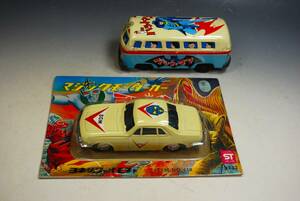 ◆小さなブリキの自動車 未開封ミラーマン マジックモーターカー 米澤玩具（株）　バットマン乗り合いバス MAED IN JAPA