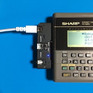 ポケコン用 USBシリアル通信+カセットインターフェースアダプター SHARP、CASIO対応、専用ケーブル付き#23-01