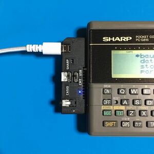 ポケコン用 USBシリアル通信+カセットインターフェースアダプター SHARP、CASIO対応、専用ケーブル付き#23-03