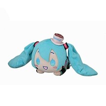 【初音ミク ツインテver.】初音ミク×シナモロール 寝そべりぬいぐるみ 単品 全長約20cm マスコット セガ タグ無し 美品 PW_画像1