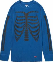 【新品未使用】 23AW 24 新品 SUPREME シュプリーム HANES BONES THERMAL CREW Tシャツ カットソー ヘインズ BLUE L ブルー 青色 即決あり_画像1