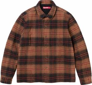 【新品未使用】 23AW 24 新品 SUPREME シュプリーム LINED FLANNEL SNAP SHIRT シャツ 長袖 BLACK S ブラック 黒色 即決早い者勝ち