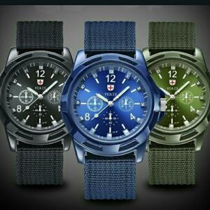 新品　未使用　army　戦争　腕時計　緑　黒　青　三色セット　101