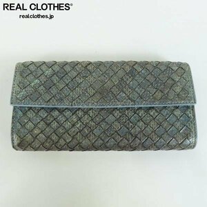 Bottega Veneta/ボッテガヴェネタ パイソン型押しレザー イントレチャート 二つ折り長財布 /000