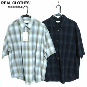 ☆【未使用含む】WYM LIDNM/ウィム バイ リドム OMBRE CHECK HS SHIRT 半袖シャツ 2点セット /060