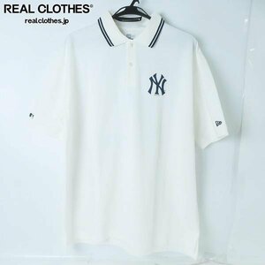 ☆【未使用】NEW ERA/ニューエラ オーバーサイズド ポロシャツ MLB Apparel ニューヨーク・ヤンキース ホワイト 13516807 XXL /000