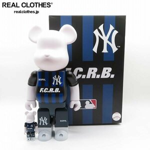 MEDICOM TOY/メディコムトイ BE@RBRICK/ベアブリック F.C.Real Bristol F.C.R.B.×MLB NEW YORK YANKEES 100%&400% /080